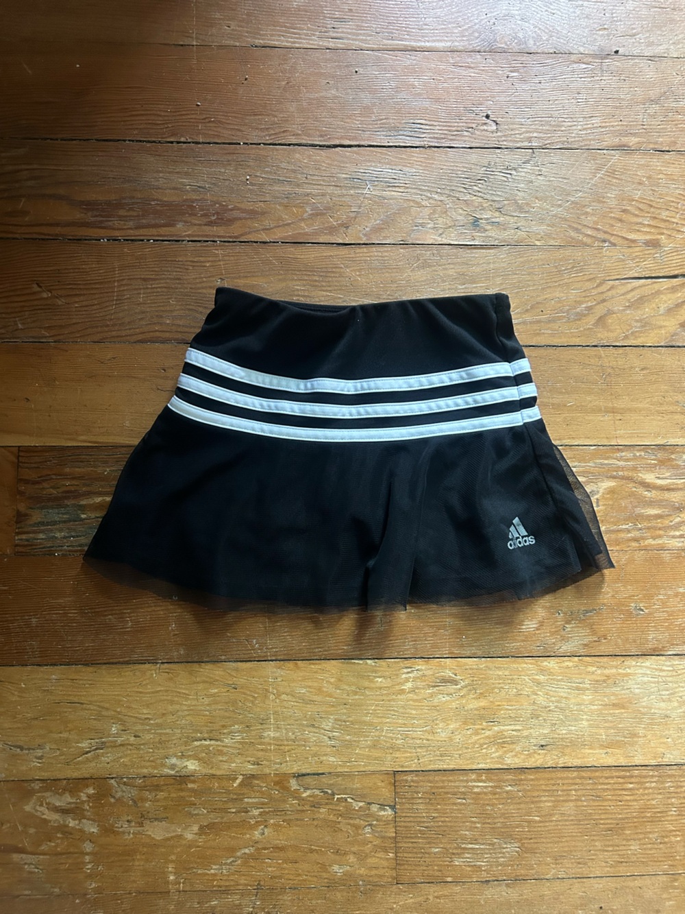 4T Adidas Black Skirt with White Stripes